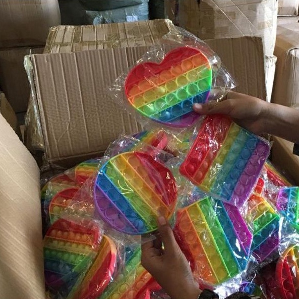 [BISA COD] POP IT RAINBOW SQUARE MURAH MAINAN ANAK GELEMBUNG POPIT PUSH RAINBOW MULTICOLOR TERMURAH-5