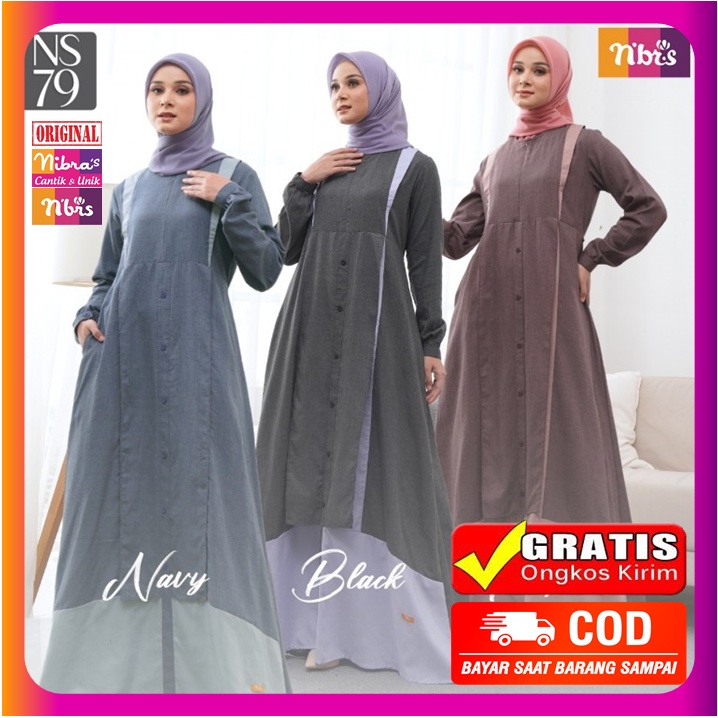 Nibras Gamis Terbaru 2022 Dewasa Bahan Supernova Hitam Navy Nbrs Promo Sale Sale Diskon Jumbo NS 79