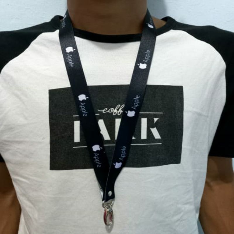 

Lanyard Tisu Printing Tali Gantungan Id Card Handphone Motip Aple