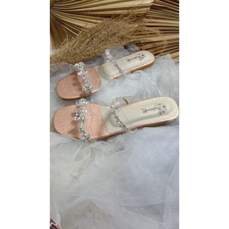 flatshoes gisela double diamont rosegold