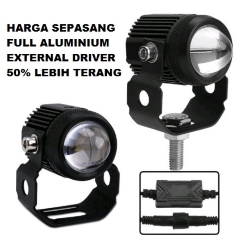 Lampu tembak mini driving light sepasang led/ mini laser sepasang led / lampu tembak super terang ku