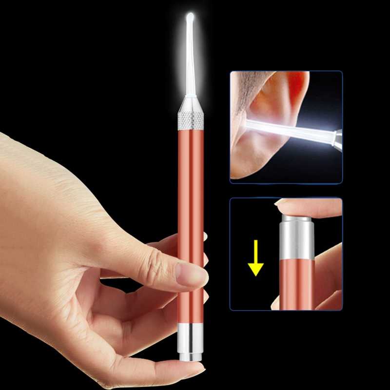 Pembersih Telinga dengan Lampu Ear Spoon Bayi Korek Kuping with Light Set - Alat Korek Telinga Senter Flashlight Bentuk Kecil dengan Sendok Lebih Besar - Ear Wax Picker Lucu Murah Cocok untuk Kuping Bayi