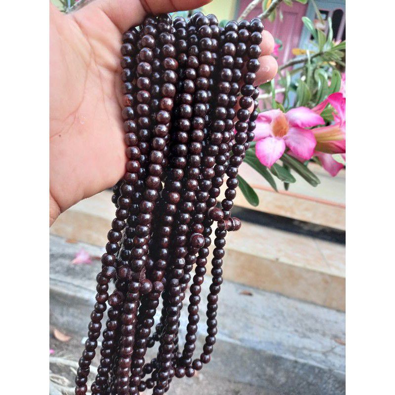 tasbih kayu galih asem asli 1 kodi 7 MM full galih tasbih galih asem asli tasbih Galih Asem hitam CLW