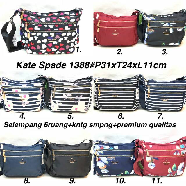 Tas selempang 6Ruang. Kate.Spade 1388. 31x24x11cm. 150ribu