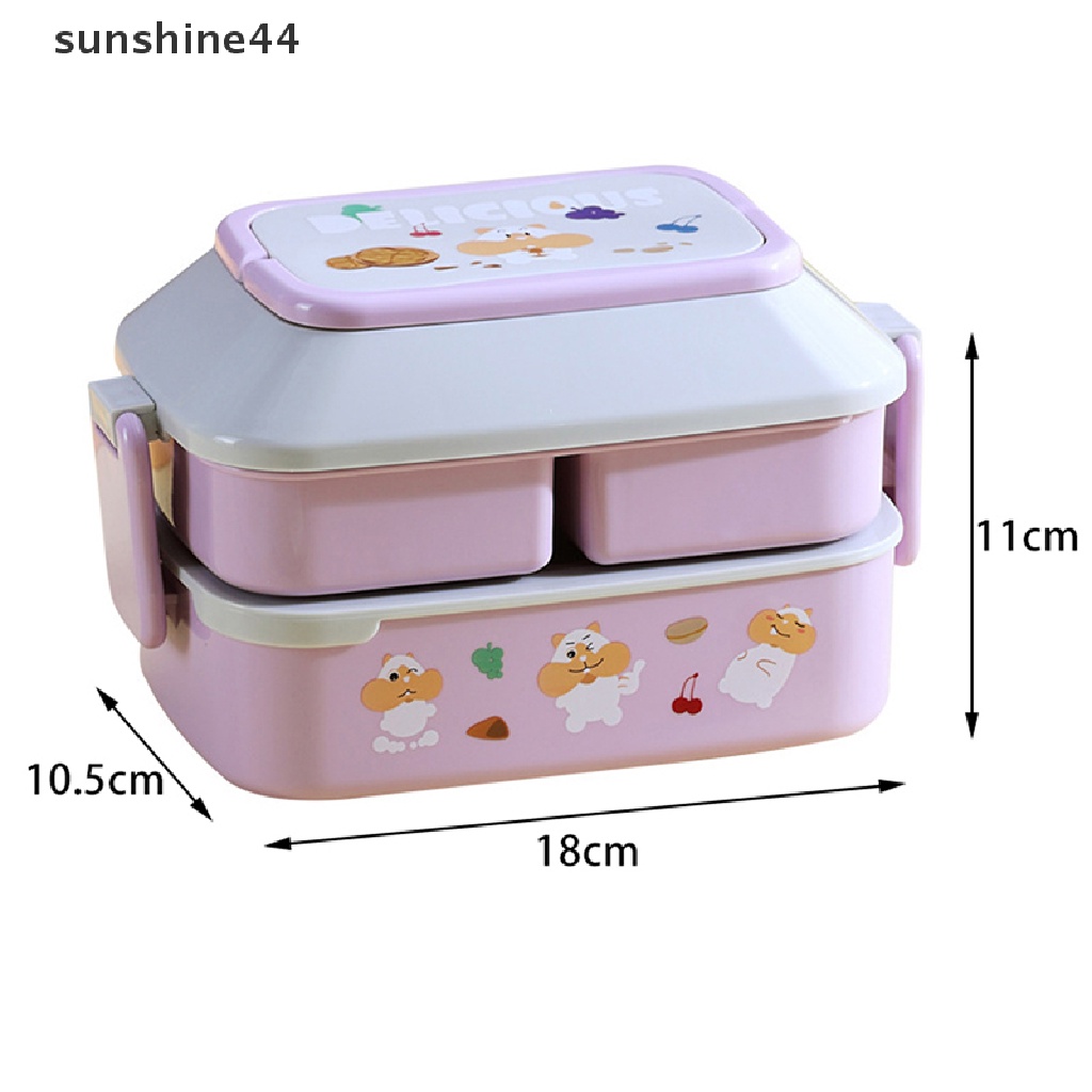 Sunshine Kotak Makan Bento Portable Dengan Sekat Untuk Sekolah