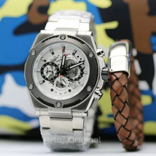 JAM TANGAN PRIA CHRONOFORCE 5297G-2 SILVER FREE GELANG. GARANSI RESMI 1TAHUN