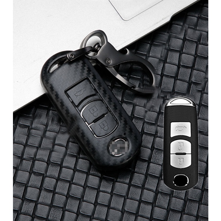 Cover Kunci Mobil Bahan Carbon Fiber Untuk Mazda 2 3 6 Axela Atenza CX-5 CX5 CX-3 CX-7 CX8 CX-9 2016 2017 2018 2 / 3