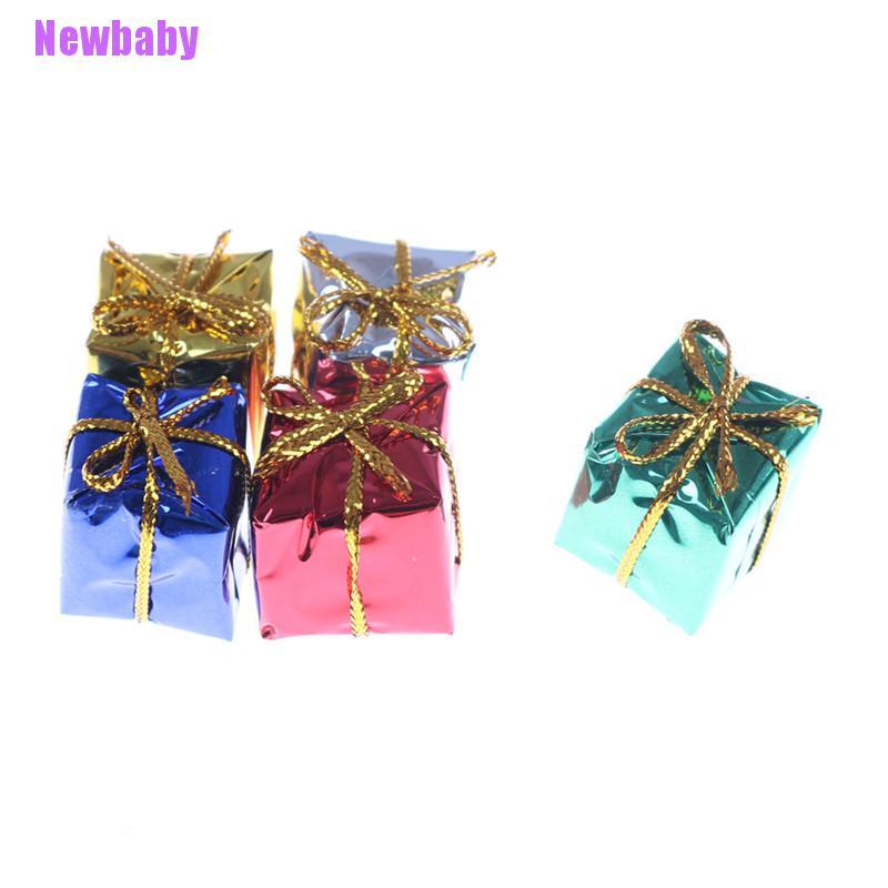 (Newbaby) 10pcs / Set Miniatur Kotak Hadiah Natal Untuk Dekorasi Rumah Boneka