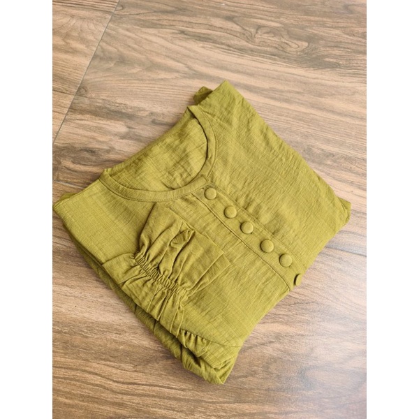 ALMAHYRA DRESS POLO LINEN / Dress Wanita TERBARU / Dress LEBARAN / Dress Mewah