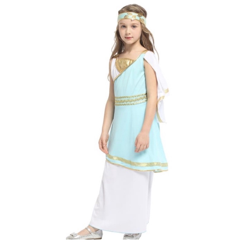 kostum yunani / greek athena venus goddess princess costume girl / dress baju anak negara yunani / c