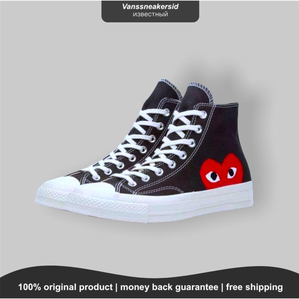 CONVERSE X CDG PLAY 70S HIGH BLACK BIG HEART ORIGINAL