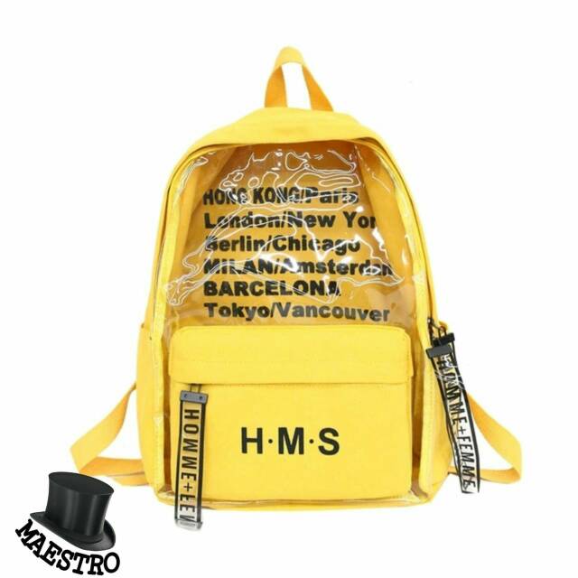 Backpack H M S transparan kombi tas ransel wanita laki tas ransel besar