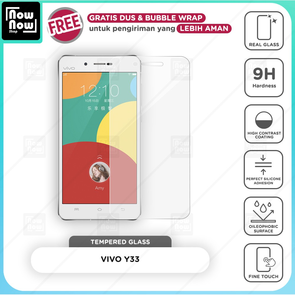 Tempered Glass Anti Gores Vivo Y33 Screen Guard Protector 9H Kaca Temperglass