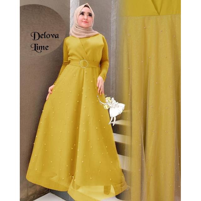 gamis organza dot