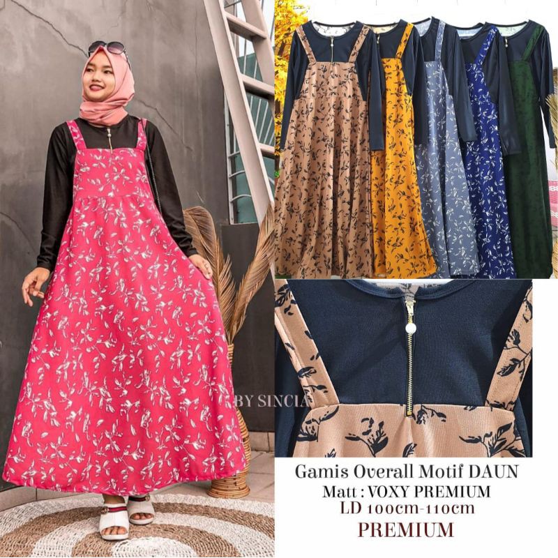 [Fashion Muslim] Gamis OVERALL voxy premium | motif | salur | piramida | daun | bintang