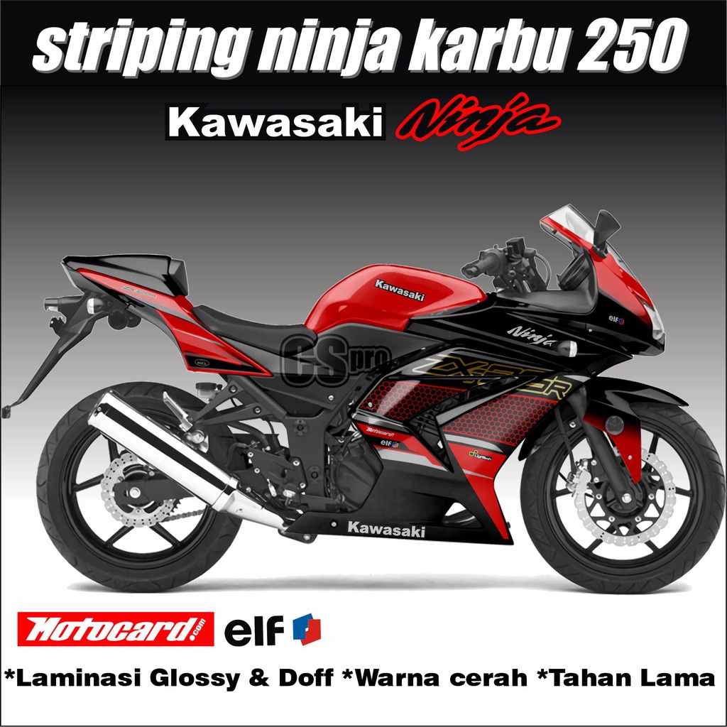 Jual decal striping stiker ninja250 karbu variasi grafis | Shopee Indonesia