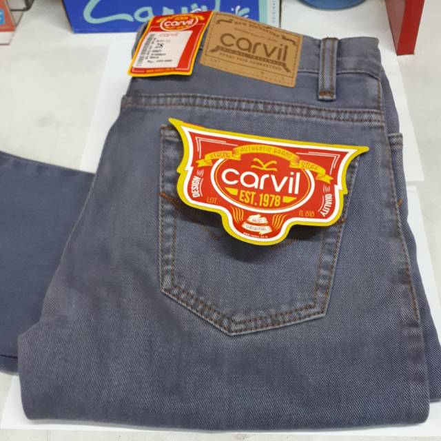  CELANA  JEANS  CARVIL ORIGINAL model standar warna  grey  