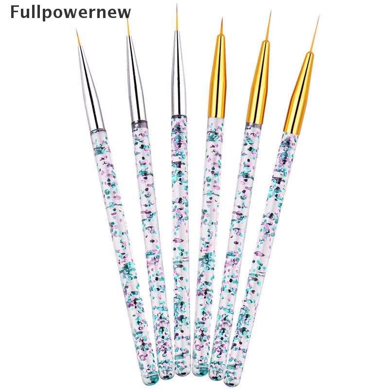 [FULL] 3Pcs Acrylic French Stripe Nail Art Liner Brush Set 3D Tips Manicure Ultra-thin