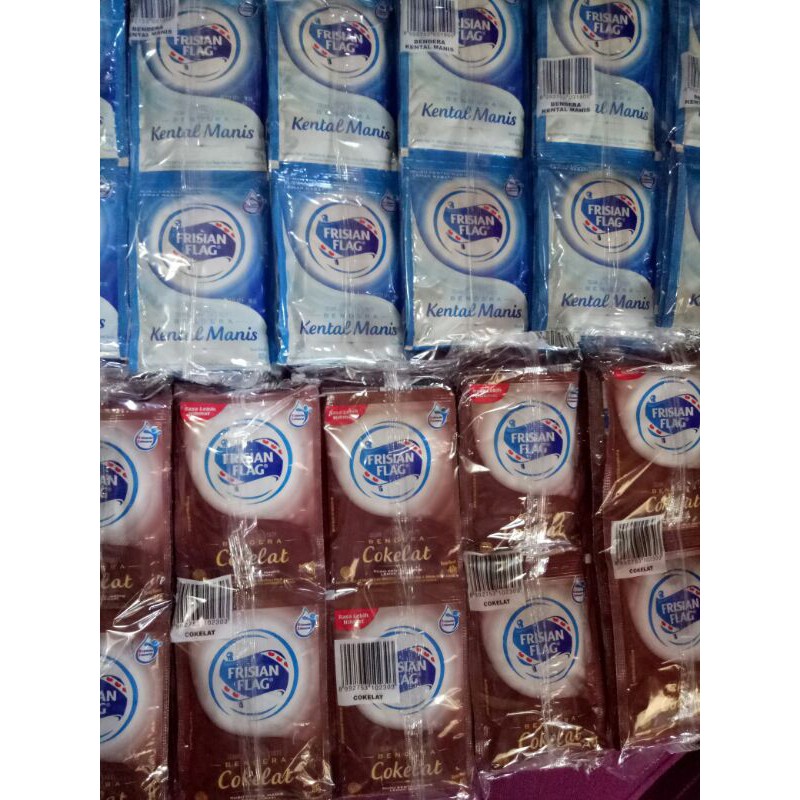 

Frisian Flag Sachet Susu Kental Manis Bendera Putih/Coklat 40g (6Sachet)