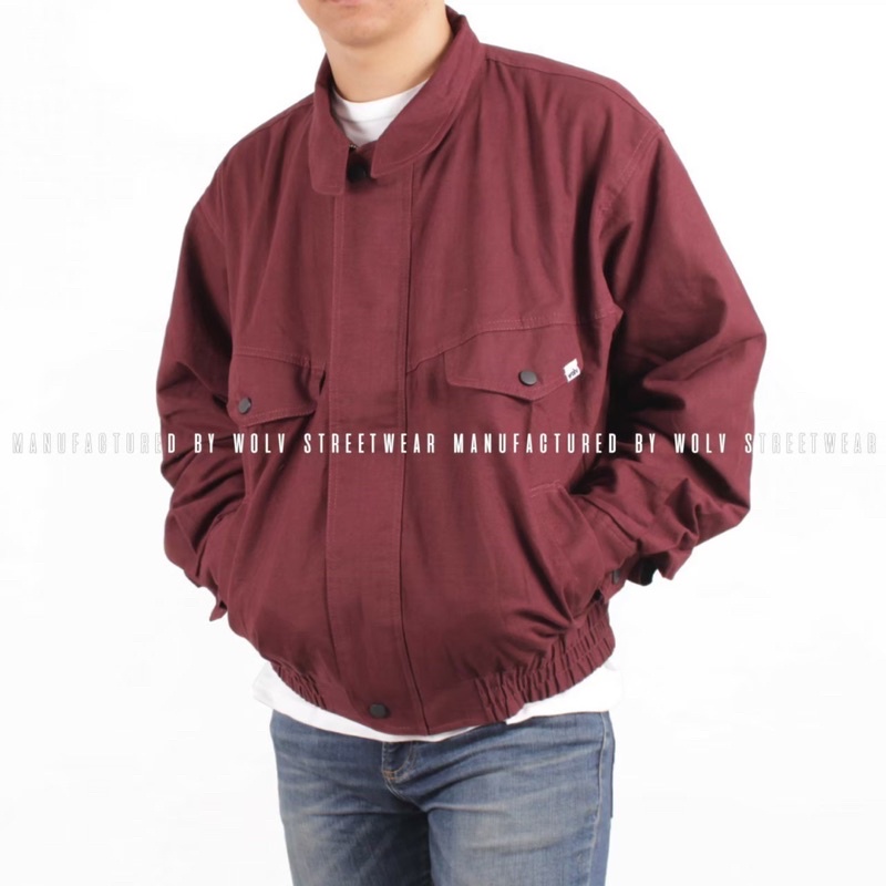 WOLV ORIGINAL Jaket Pilot Jaket Flight Jaket Vintage Jaket Bomber Maroon