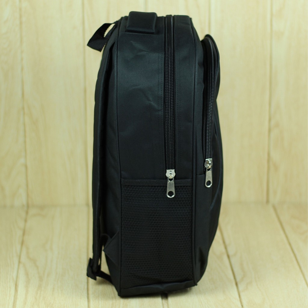 Tas Ransel Polo Classic Hitam Desain Simple Bahan Tebal Berkualitas