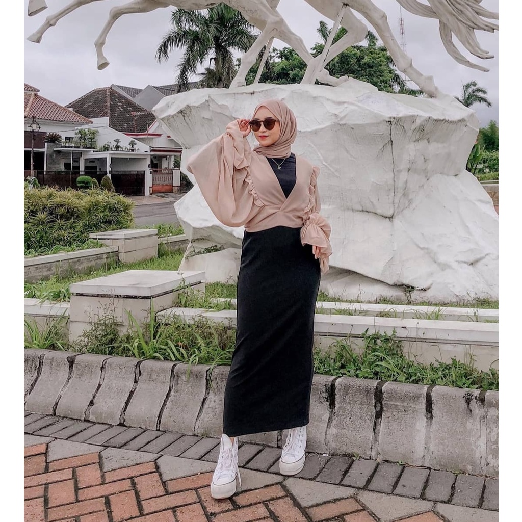 Rok Span Panjang Scuba Premium | Rok Span | Rok Pencil Skirt | Rok Kerja Span Scuba