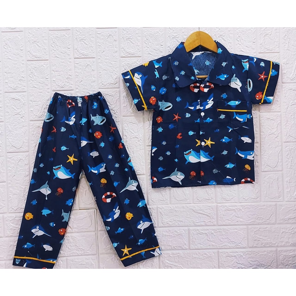 PIYAMA ANAK LAKI-LAKI MOTIF BABY SHARKZ 1-10 TAHUN