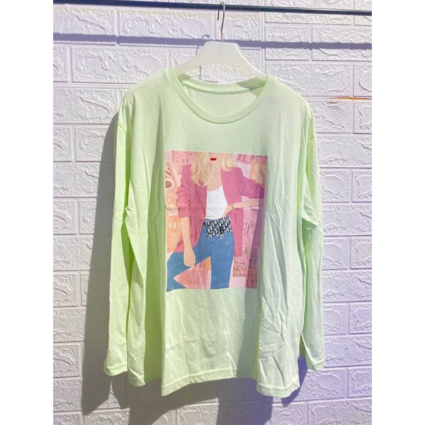 kaos siku kaos 7/8 loose top kaos tumblr kaos oversize kaos print karakter