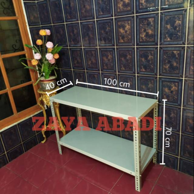 Rak Besi Siku Lubang Serbaguna 2 Susun Meja Kompor Aquarium Shopee Indonesia