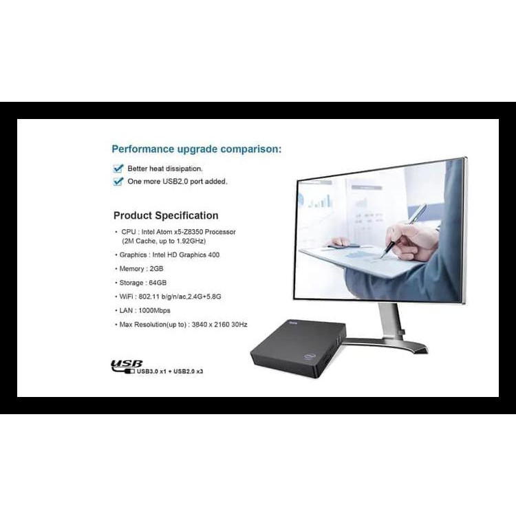 BAYAR DITEMPAT BEELINK OFFICE MINI PC Z85 2GB/64GB INTEL X5 QUADCORE Z8350 WINDOWS 10 KODE 559