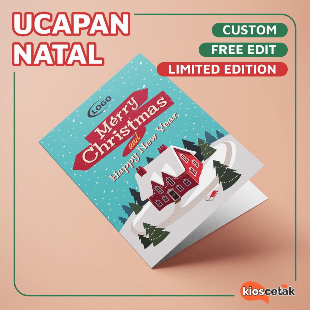 Kartu Ucapan Selamat Hari Natal Custom Lipat LIMITED EDITION - Christmas Card - Gift Card