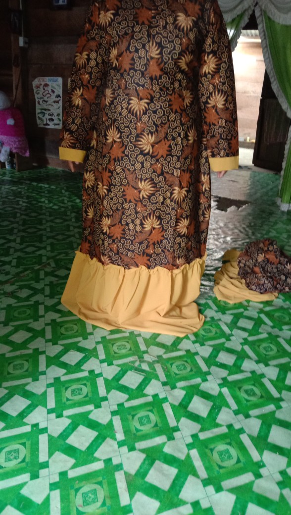 Batik Couple Keluarga Sania Ruffle Ori Ndoro Jowi Dnt Motif Rempel Kuning