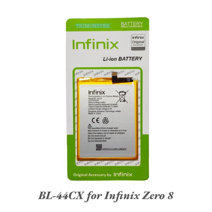 Battery Batere Batre Baterai Infinix Zero 8 BL-44CX BL44CX