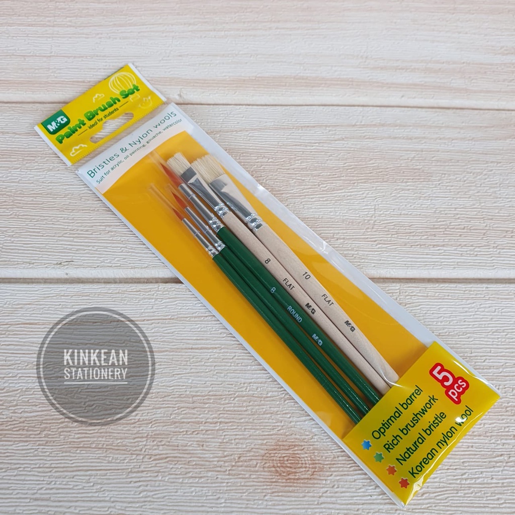 Kuas Lukis / Paint Brush Set 5pcs - M&amp;G ABH978B8