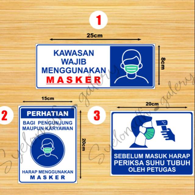 Jual STIKER WAJIB MENGGUNAKAN MASKER - STIKER AREA WAJIB MASKER ...