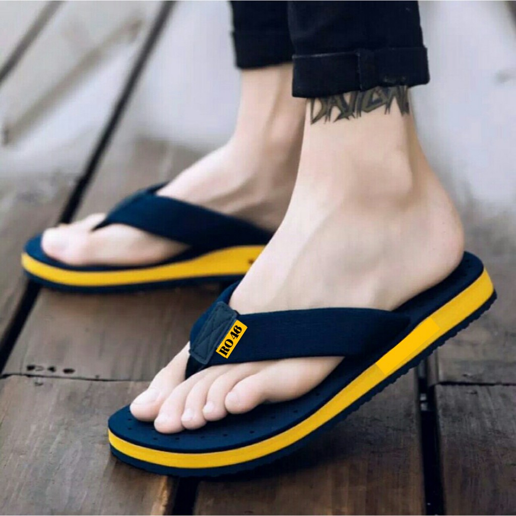 SANDAL PRIA DISTRO TERKINI TRENDY / SENDAL KEKINIAN CASUAL RO-01 TERMURAH