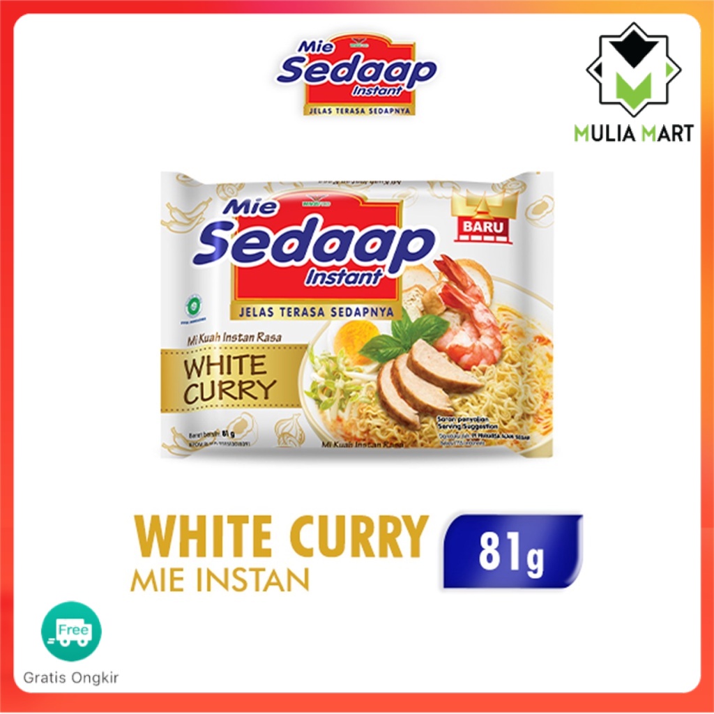 

SEDAAP Mie Instan White Curry Bag 12pcs 81GR /mulia mart