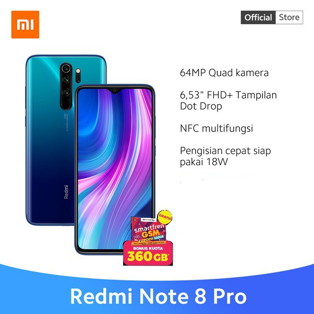 Xiaomi Redmi Note 8 Pro Ram 6 GB Imternal 64 GB Garansi