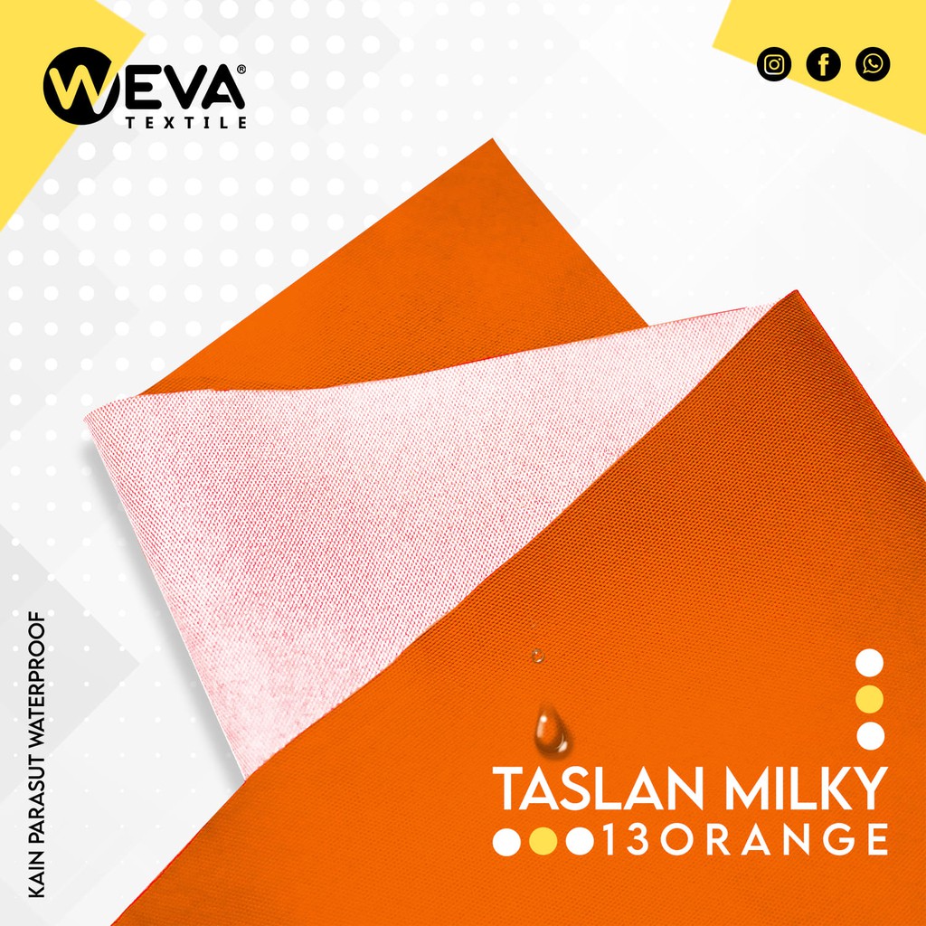 Bahan Kain Taslan Milky Orange no 13 Weva Textile Kain Jaket Waterproof
