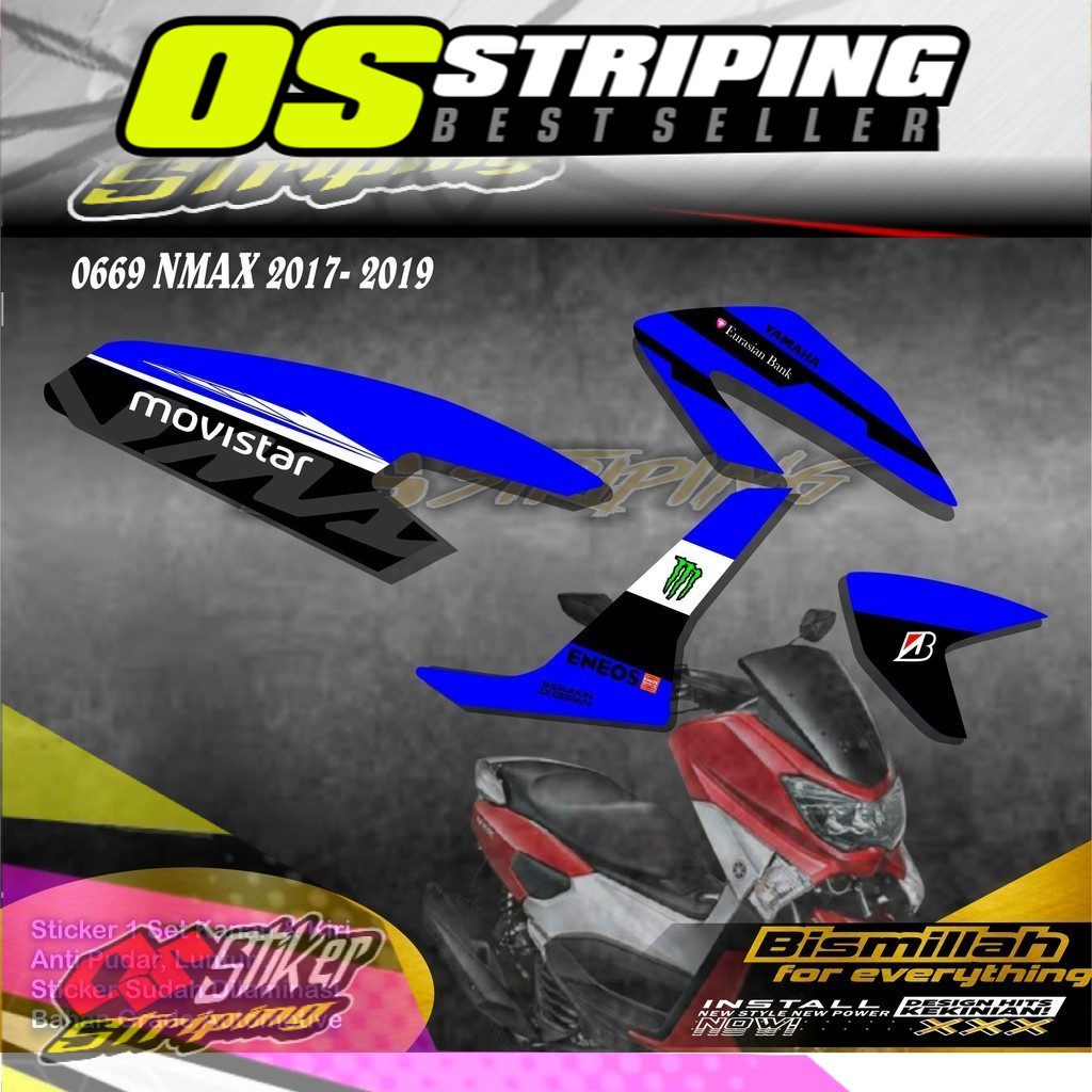 0669 Stiker Striping List VAriasi NMAX 2016 -2019