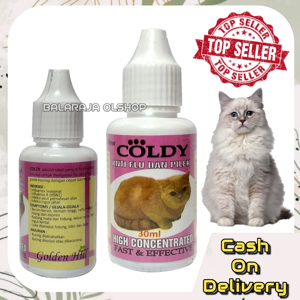 OBAT FLU KUCING PILEK BERSIN-BERSIN INGUSAN KUCING &amp; KITTEN - COLDY 30ML