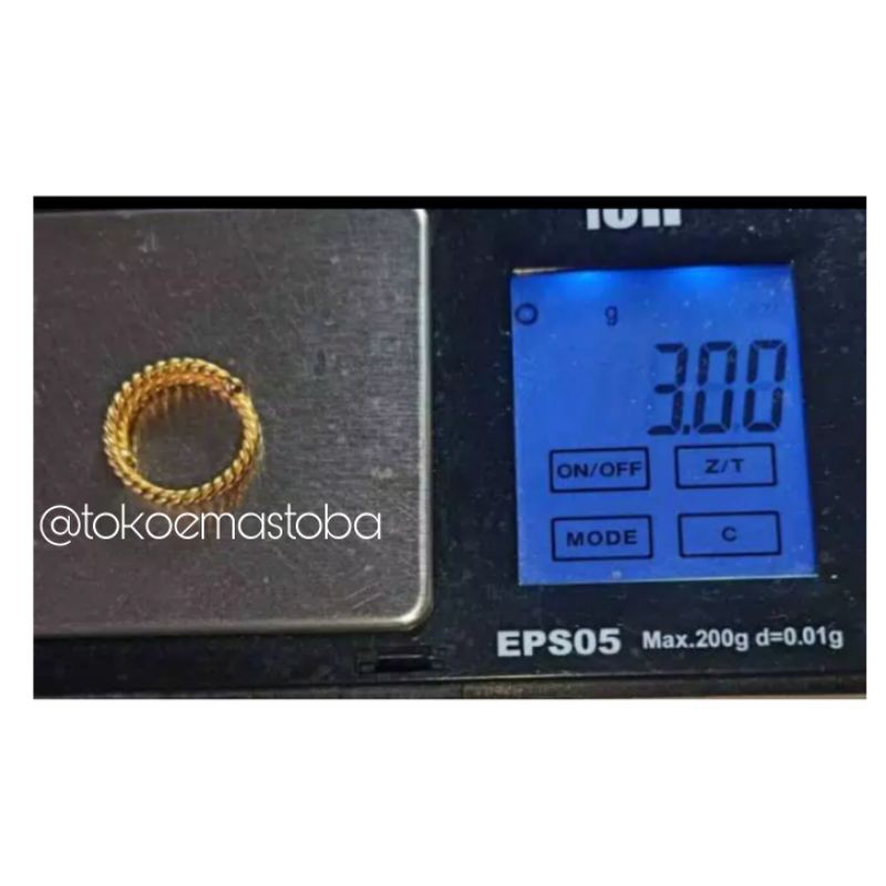 ACC Cincin lilit putar/ cincin emas toba lilit putar 24karat 99.9% 3gram