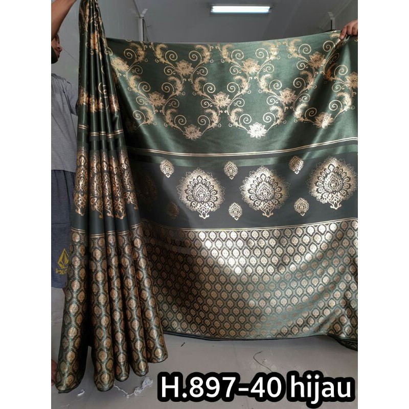 Kain jendela terbaru gordyn gorden hordeng blackout print mas batik jodha merek H.897(bahan tebal)