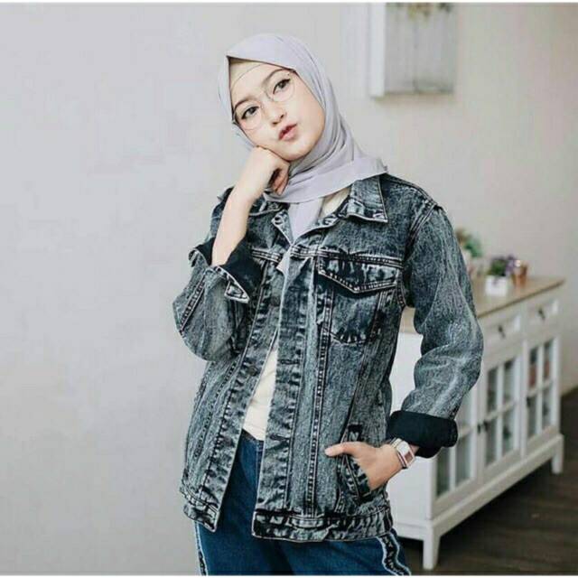 CROP JAKET SNOW PREMIUM // JAKET JEANS WANITA