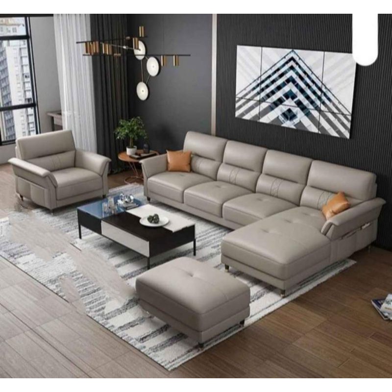 sofa kulit letter u   sofa kulit l sudut   sofa tamu mewah   kursi kantor premium fullset