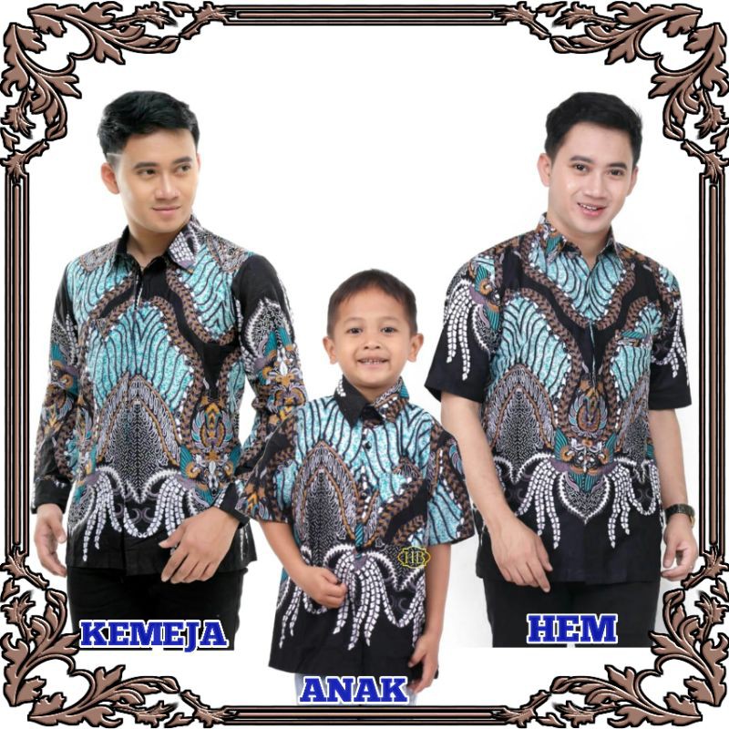 BAJU COUPLE AYAH ANAK MOTIF MADU HIJAU,BAJU BATIK ANAK,COUPLE KELUARGA