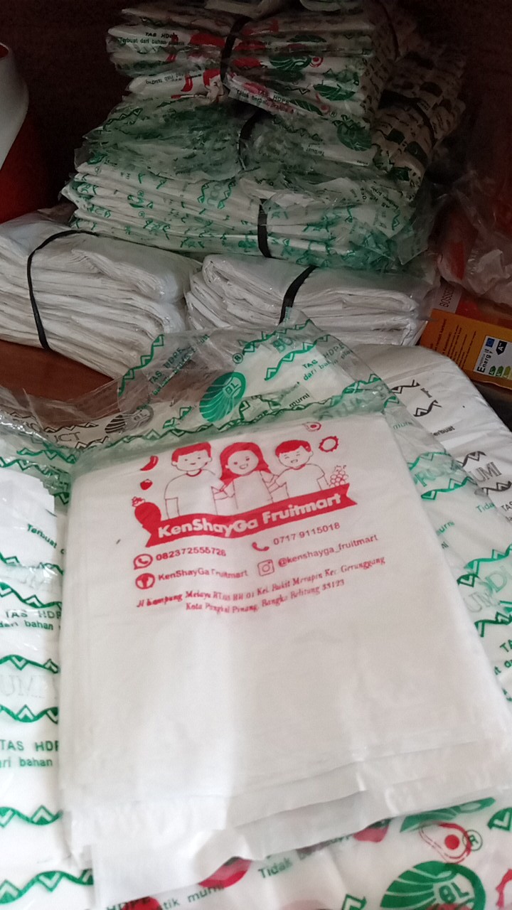 Paket Hemat 500 Pcs Plastik Kresek Sablon Ukuran 15x28