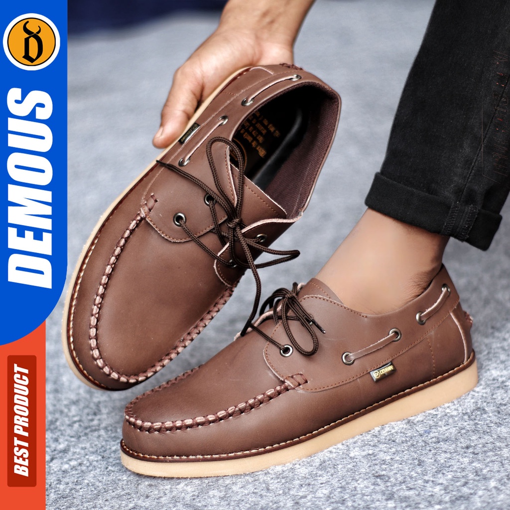 Sepatu Formal Pria Sepatu Casual Pria Kulit Asli  Tali Sepatu Pantofel Kerja Kantor Kuliah Kondangan Sepatu Hitam Pria DEMOUS DAVIS