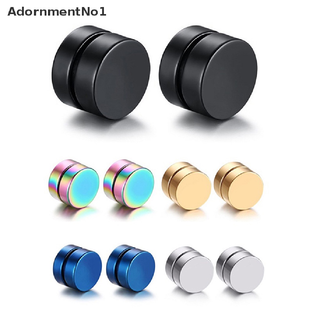 (AdornmentNo1) 3pcs / set Anting Tusuk Magnetik Tanpa Tindik Gaya Punk Ukuran 6 / 8 / 10mm Untuk Pria