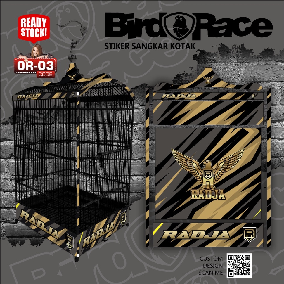Stiker SANGKAR KOTAK KK No 1 No 2 No 3 Sticker Kandang Burung